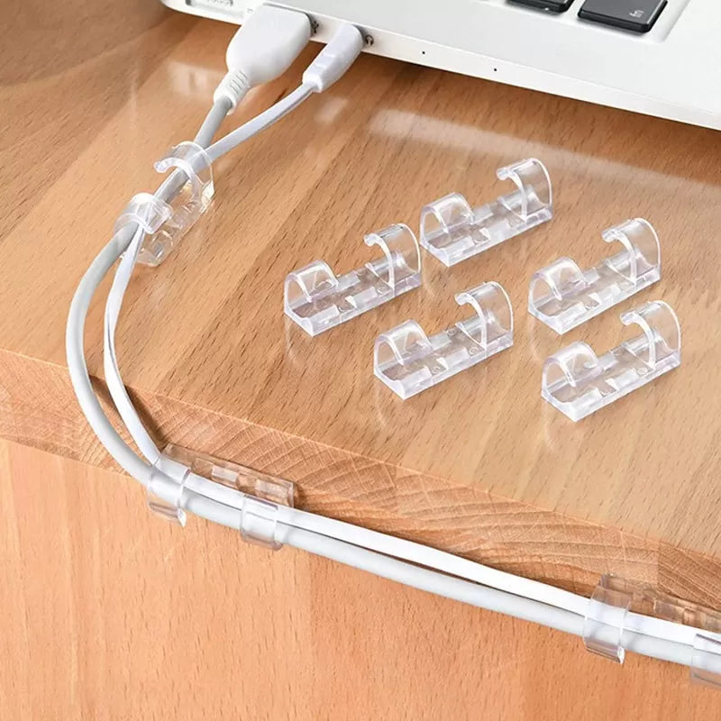 20 Pieces Smart Cable Organizer Desktop And Workstation Cord Clips Management Holder