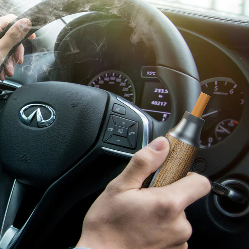 Mini Walnut Ashtray Multifunctional Car Anti-Flying Ash Free Cigarette Holder